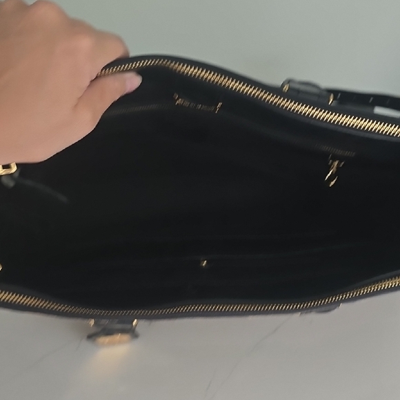 Ralph Lauren Leopard Print Satchel - Black and Tan - Picture 5 of 9